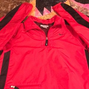 Nike Red and Black 100% Polyester Jacket.